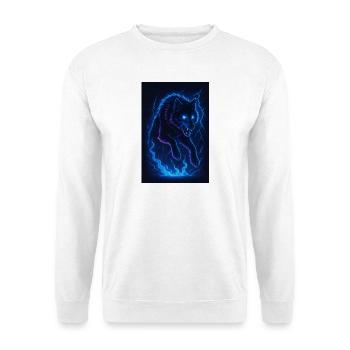 Neonwolf in Donner-Dunkelheit - Unisex Pullover - Weiß - Vorne