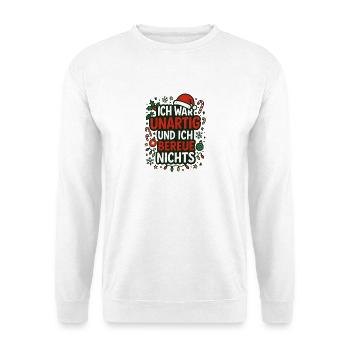Naughty and I don't regret anything – Christmas saying - Unisex Sweatshirt - white - Front