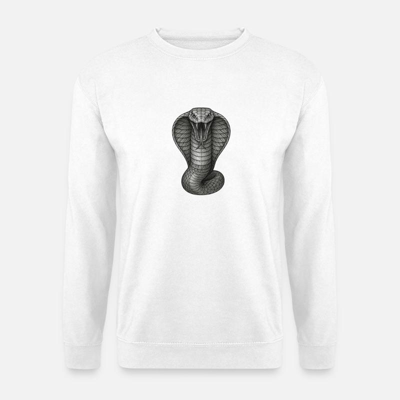 Kobra Graphitlinien-Illustration - Unisex Pullover - Weiß