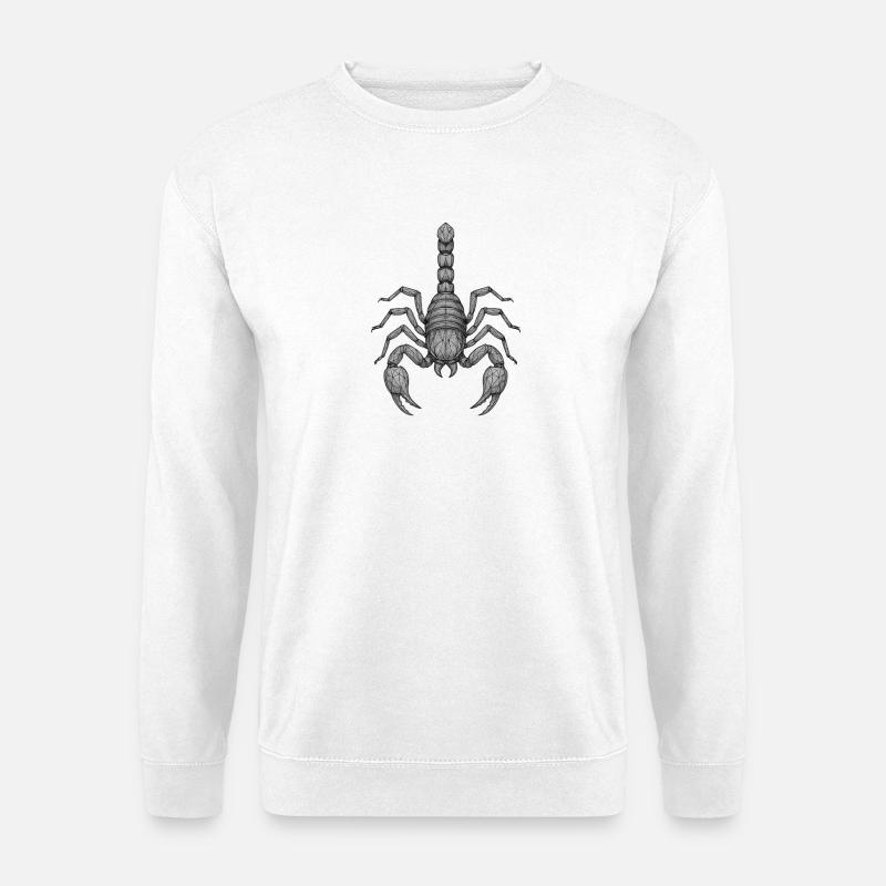 Geometrischer Skorpion Linienkunst - Unisex Pullover - Weiß