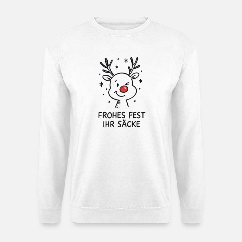 Rentier Rudolph Merry Christmas - Unisex Pullover - Weiß