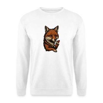 Fuchs im Vintage Stil - Unisex Pullover - Weiß - Vorne