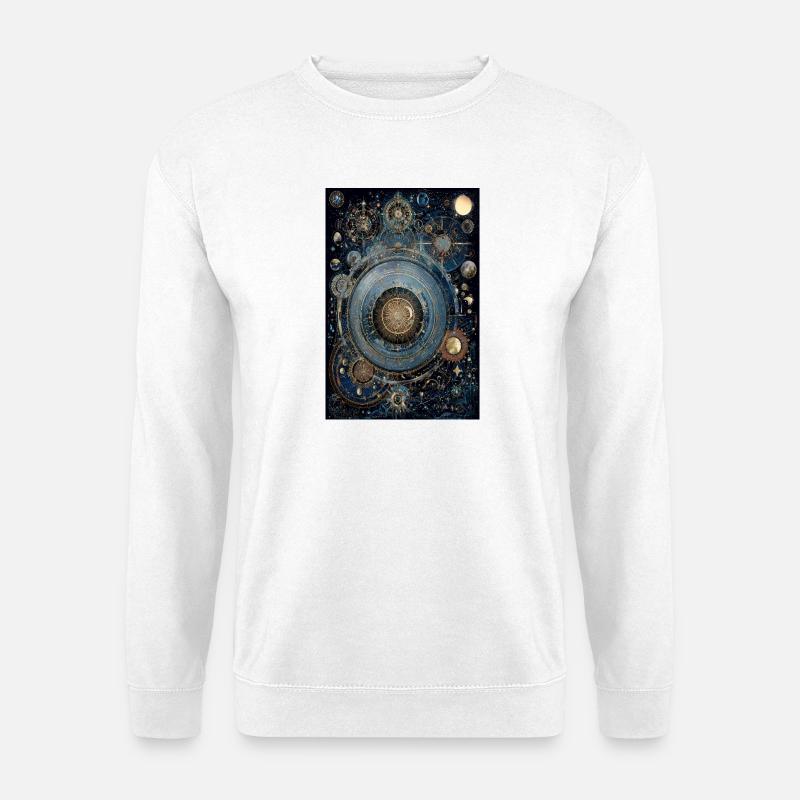 Kosmischer Zahnrad-Uhrennebel - Unisex Pullover - Weiß