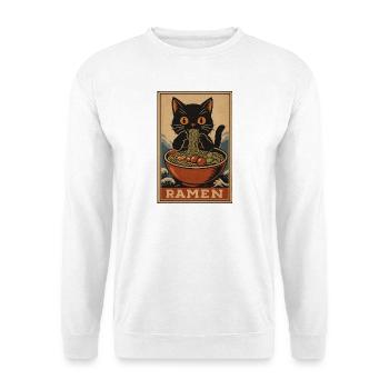 Ramen-Katzen-Retro-Poster, Love Cats - Unisex Pullover - Weiß - Vorne