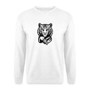 Weißer Tiger Druckmotiv - Unisex Pullover - Weiß - Vorne
