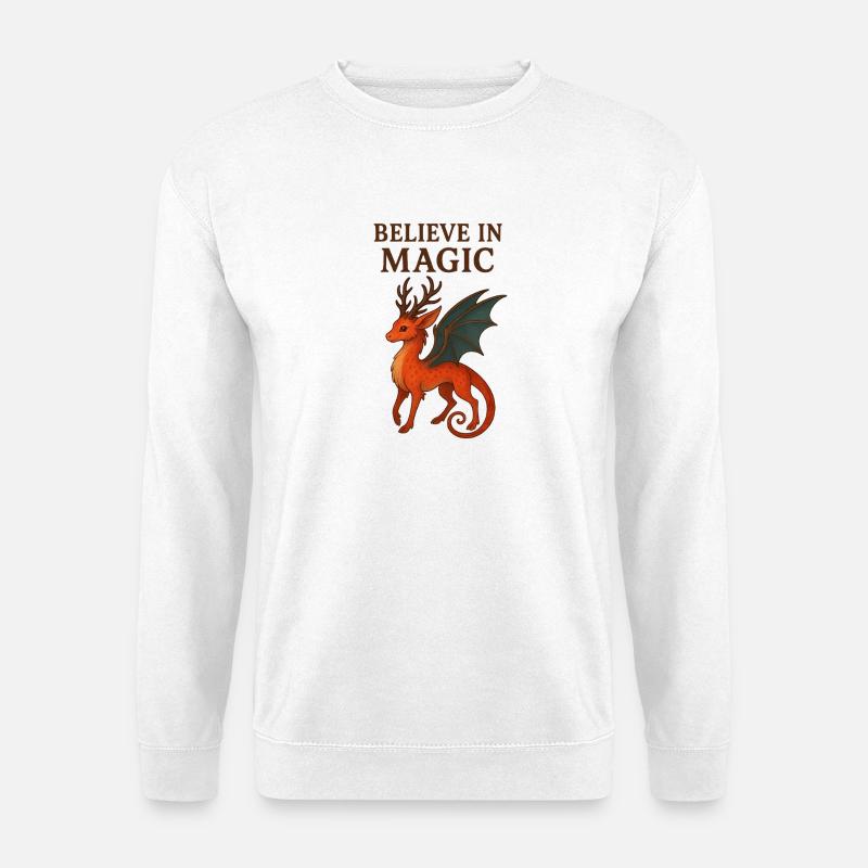 Believe in Magic Drache - Unisex Pullover - Weiß
