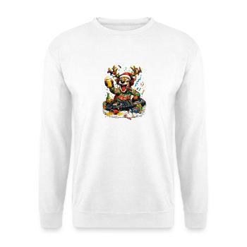 Christmas DJ Dog at Party Speed - Unisex Sweatshirt - white - Front