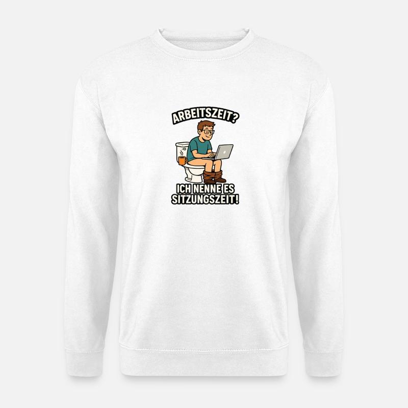 Sitzungszeit am Laptop - Unisex Pullover - Weiß