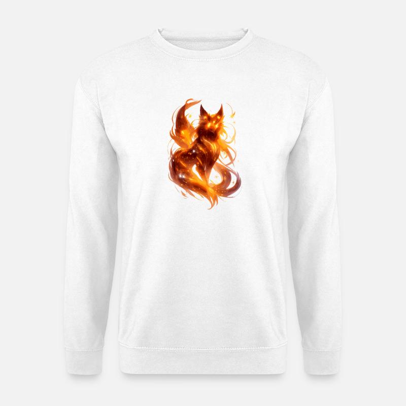 Feuerfuchs im Sternenfluss - Unisex Pullover - Weiß