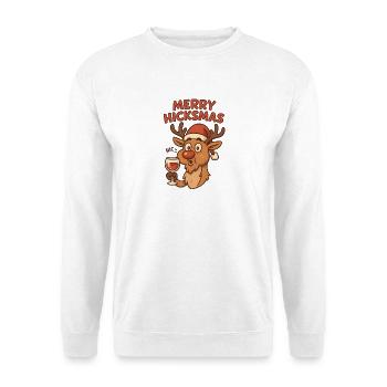 Merry Hicksma's Reindeer with Wine - Unisex Sweatshirt - white - Front