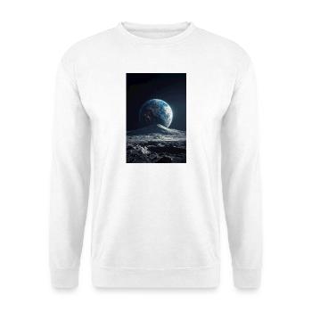 Lever de la Terre sur la Lune Gelée - Sweat-shirt Unisexe - blanc - Devant
