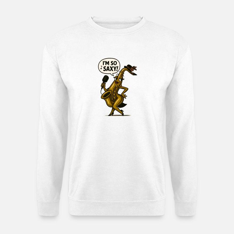 Saxophon-Sängerin mit Mikro - Unisex Pullover - Weiß