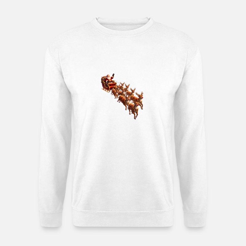 Santa mit Schlitten - Unisex Pullover - Weiß