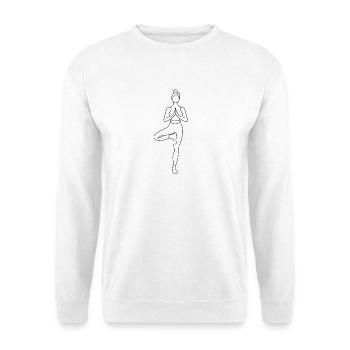 Yoga silhouette in lotus step - Unisex Sweatshirt - white - Front