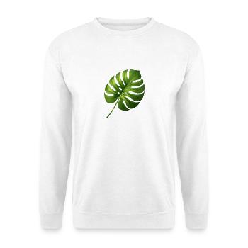 Feuille de Monstera Scintillant Vert Tropical - Sweat-shirt Unisexe - blanc - Devant