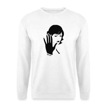 Linienhand Portrait Retro - Unisex Pullover - Weiß - Vorne