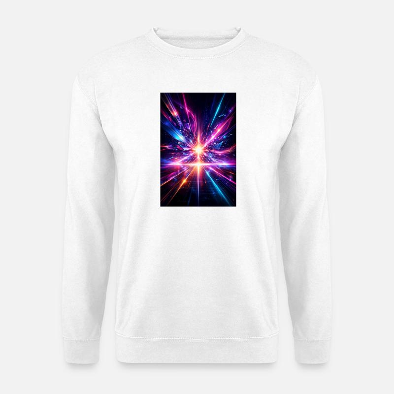 Neonstrahlen Explosion - Unisex Pullover - Weiß