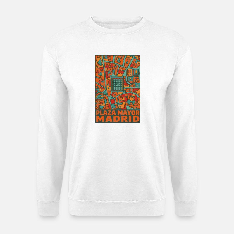 Madrid Plaza Mayor - Unisex Pullover - Weiß