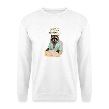 CEO of Calm: Raccoon in a suit - Unisex Sweatshirt - white - Front