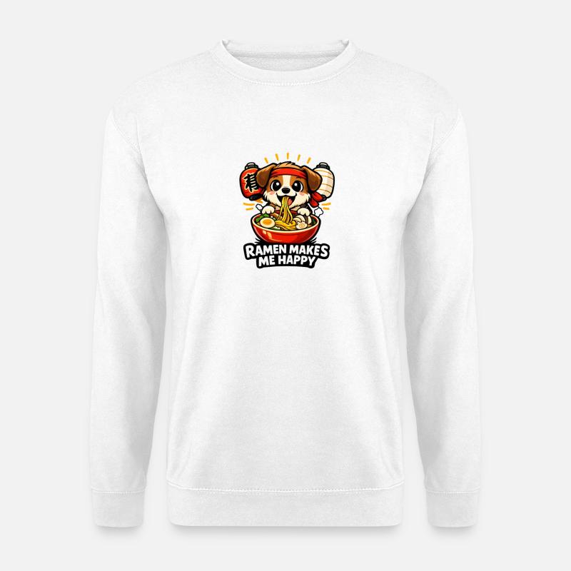 Ramen makes me happy - Unisex Pullover - Weiß