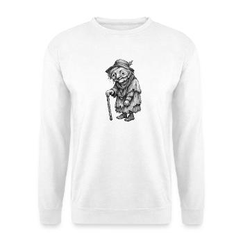 Old Wanderer with Staff | Grandma's rags - Unisex Sweatshirt - white - Front