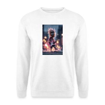 Neon Dread Guitarist with Pink Guitar - Unisex Sweatshirt - white - Front