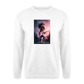 Poupée de pierre à dreadlocks avec guitare rose - Sweat-shirt Unisexe - blanc - Devant
