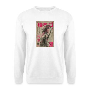 Neon Mecha Amid Pink Japanese News - Unisex Sweatshirt - white - Front