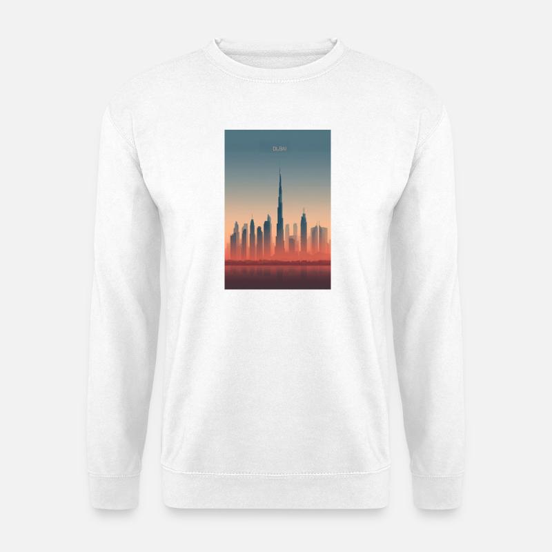 Dubai Skyline in Pastel Hues - Unisex Sweatshirt - white