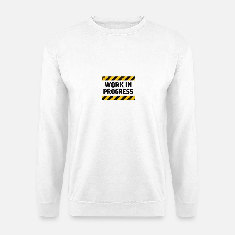 Fortschritt in Arbeit – Warnband - Unisex Pullover - Weiß