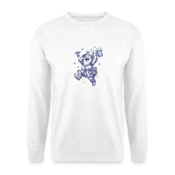 Gnome with beer mug Jubelfest - Unisex Sweatshirt - white - Front