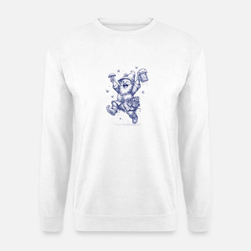 Gnom mit Bierkrug Jubelfest - Unisex Pullover - Weiß