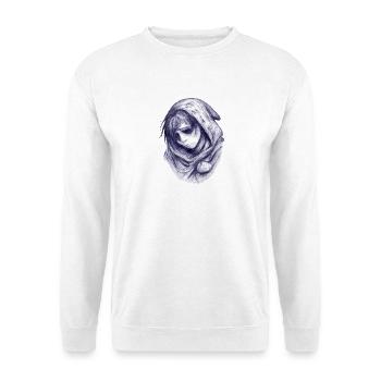 Blaue Hülle: Gesichtslose Figur - Unisex Sweatshirt - white - Front