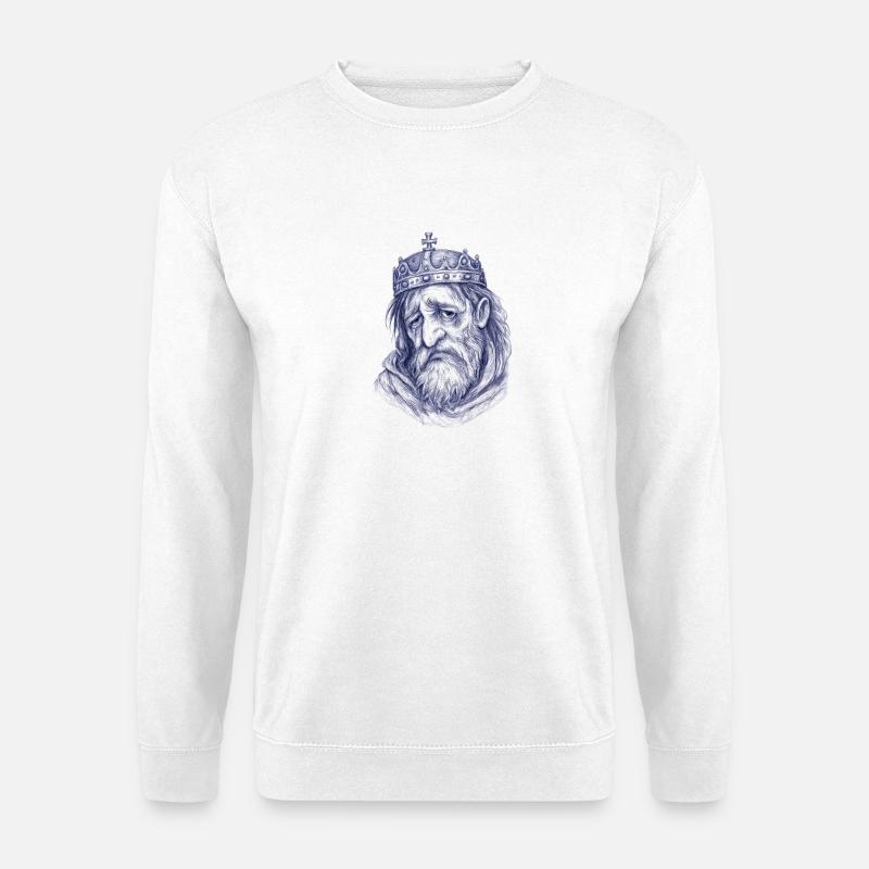König der Blaustich-Linien - Unisex Pullover - Weiß