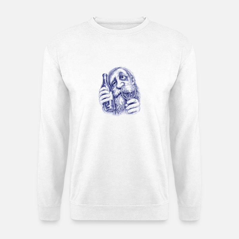 Bacchus | Wine-drunk old gentleman - Unisex Sweatshirt - white