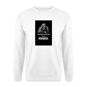 Pouce levé pour le crâne – Opinions ignorées - Sweat-shirt Unisexe - blanc - Devant