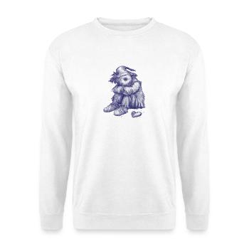 Traurige Zottel-Vogelscheuche hat Herz verloren - Unisex Pullover - Weiß - Vorne