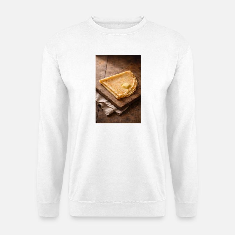 Crispy crepes with butter - Unisex Sweatshirt - white