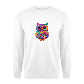 Patchwork Eulenzauber - Unisex Pullover - Weiß - Vorne