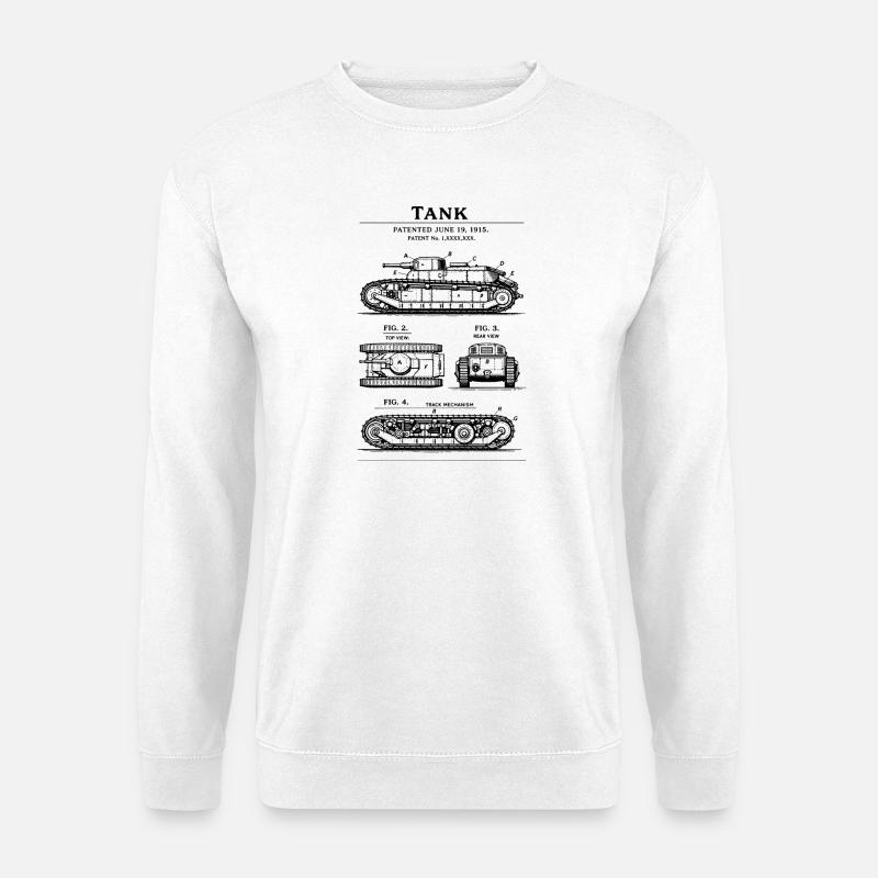 Panzerpatent-Bauplan - Unisex Pullover - Weiß