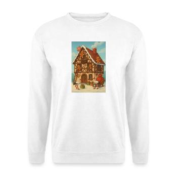Elsass-Fachwerkhaus Märchen-Lebkuchen - Unisex Pullover - Weiß - Vorne