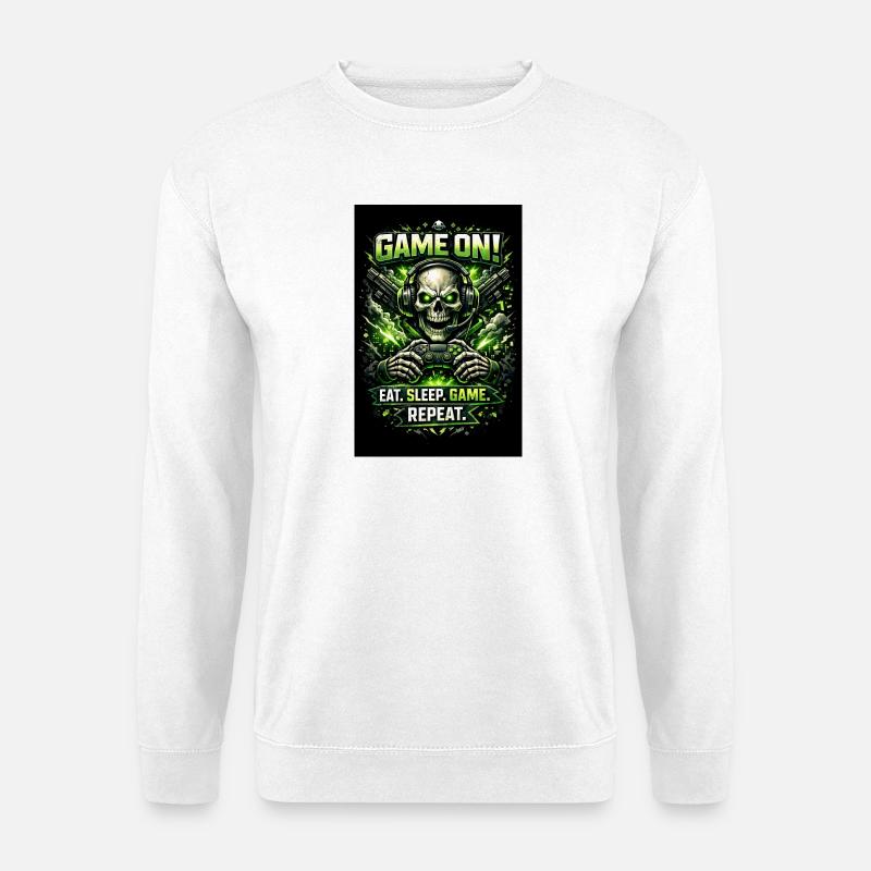 Game On Skull Neon Gamer - Unisex Pullover - Weiß