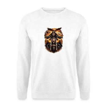Flaming Skull Biker - Unisex Sweatshirt - white - Front
