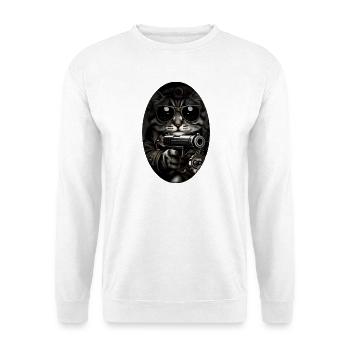Cat gangster with sunglasses - Unisex Sweatshirt - white - Front