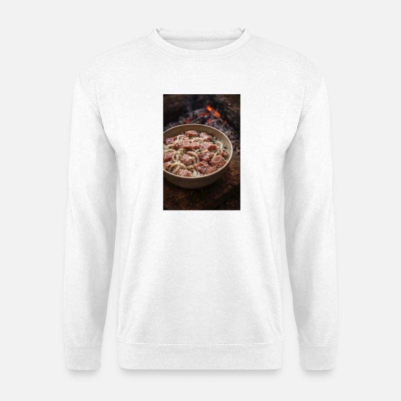 Schaschlik Zubereitung - Unisex Pullover - Weiß