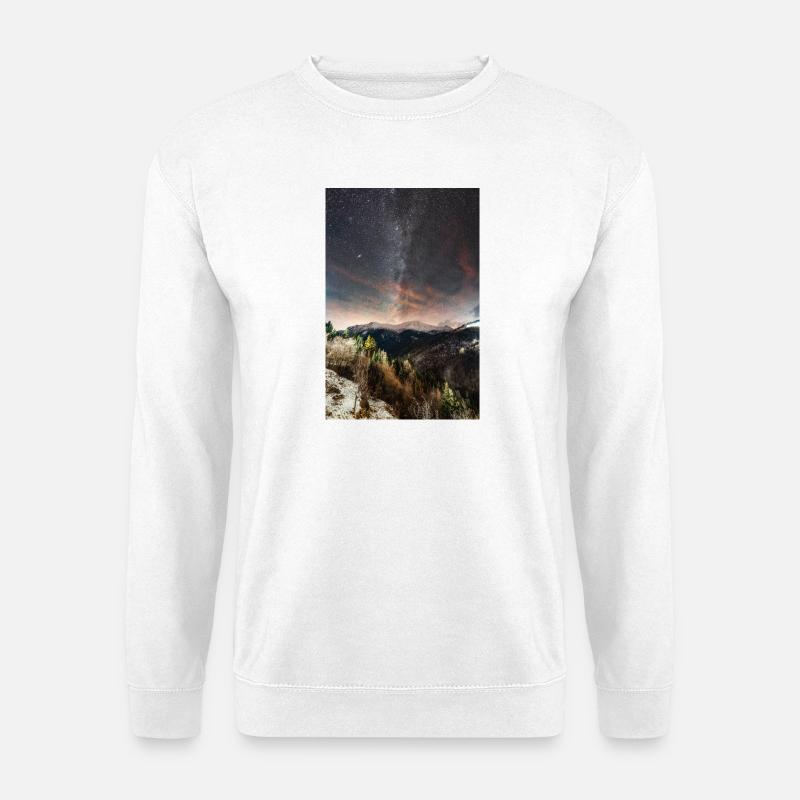 Die Milchstraße oberhalb der Agrafa-Berge - Unisex Pullover - Weiß