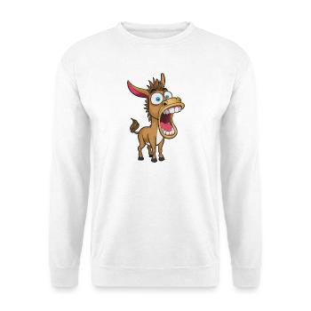 Wild donkey with a giant maw - Unisex Sweatshirt - white - Front