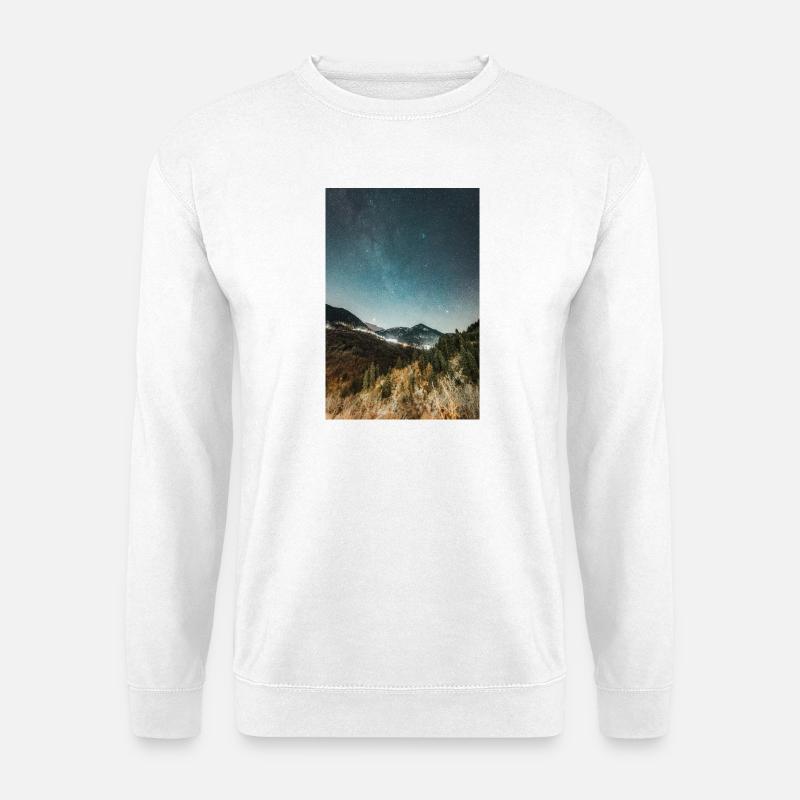 The Milky Way above Agrafa Mountains - Unisex Sweatshirt - white