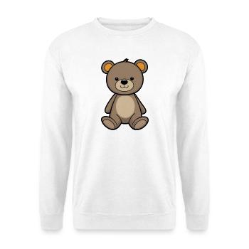 Kuschelbär Illustration Samtbraun - Unisex Pullover - Weiß - Vorne