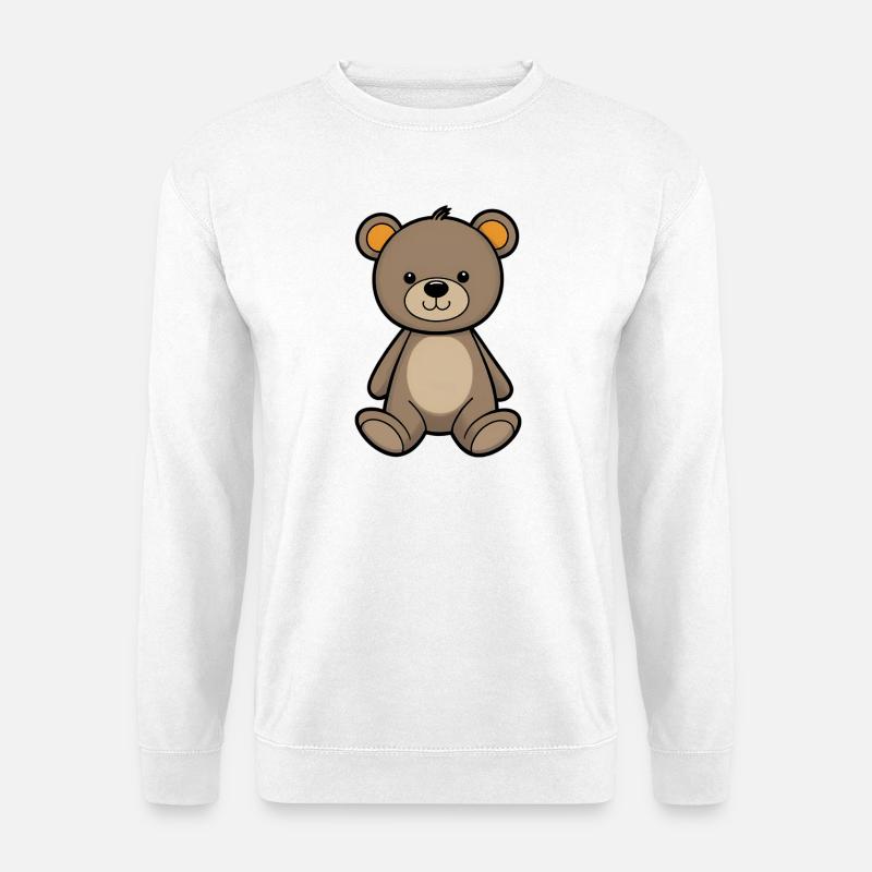 Kuschelbär Illustration Samtbraun - Unisex Pullover - Weiß